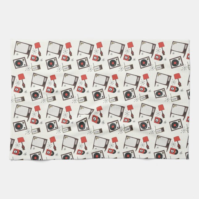 Retro-hushållskonstruktioner Kökshandduk (Horisontell)