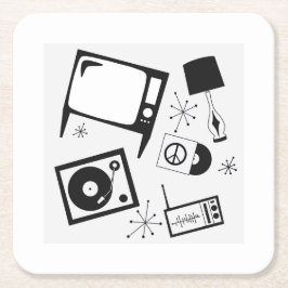 Retro, hushållskonstruktioner underlägg papper kvadrat