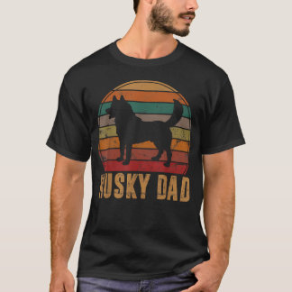 Retro Husky Pappa Hundägare Husky Sibirisk Husky T Shirt