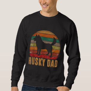 Retro Husky Pappa Hundägare Pet Siberian husky F Lång Ärmad Tröja