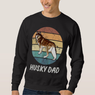 Retro Husky Pappa Siberian Husky Slädhund Pappa Da Lång Ärmad Tröja