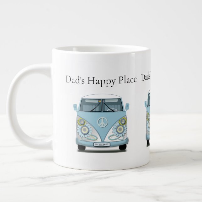 Retro husvagnspappa, fars dag jumbo mugg (Vänster)