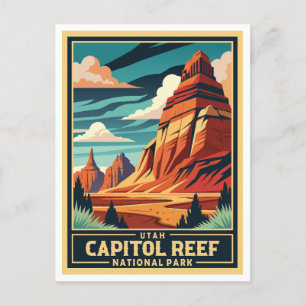 Retro Huvudstad Reef nationalpark Vykort
