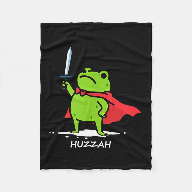 Retro Huzzah Frog Knight Funny Sword Meme Quote Me Fleecefilt (Framsidan)