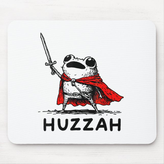Retro Huzzah Frog Knight Funny Sword Meme Quote  Musmatta (Framsidan)