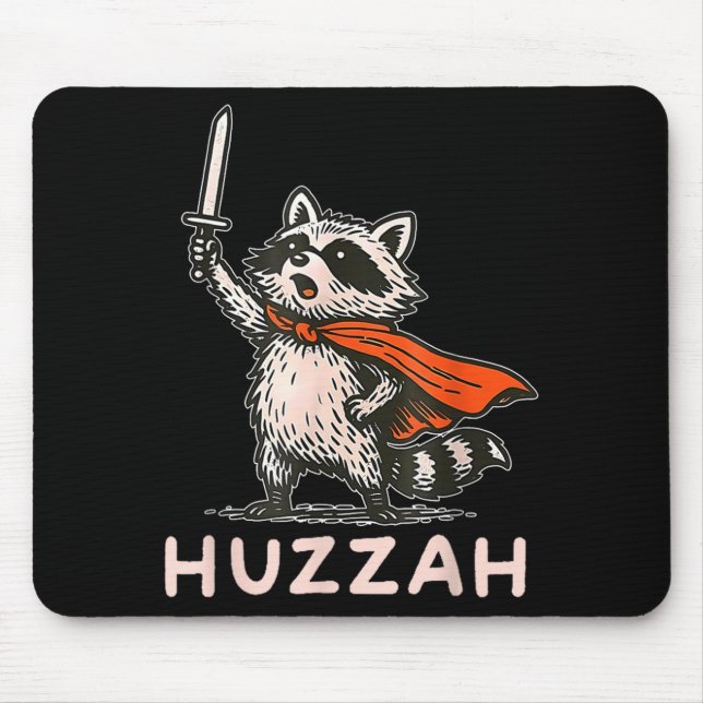 Retro Huzzah Raccoon Knight Funny Sword Meme Quote Musmatta (Framsidan)