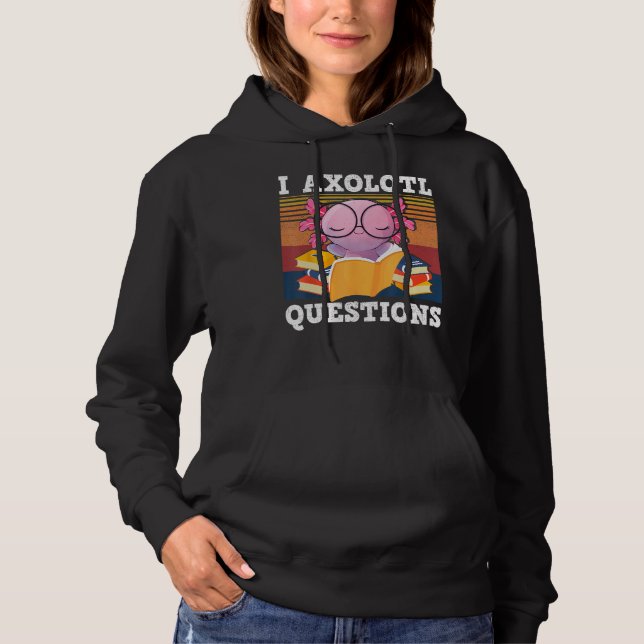 Retro I Axolotl Question Blue Salamander Kids Mom  T Shirt (Framsida)