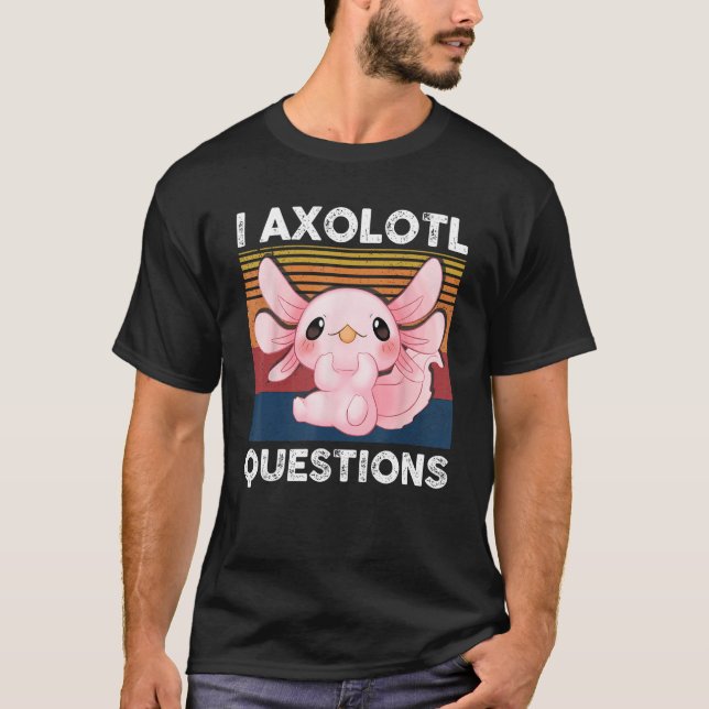Retro I Axolotl Question Pink Salamander Kids Mom  T Shirt (Framsida)
