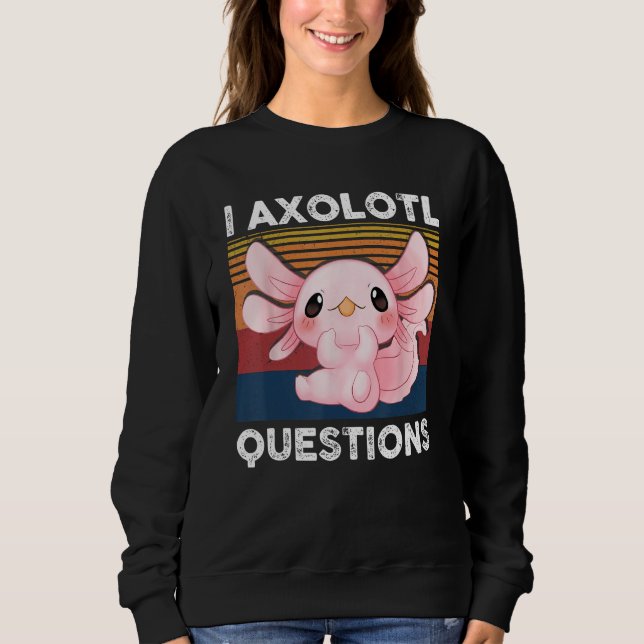 Retro I Axolotl Question Pink Salamander Kids Mom  T Shirt (Framsida)