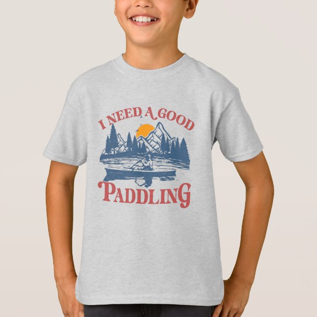 Retro I behöver en Bra Paddling Kayaking Kayaker T Shirt (Framsida)