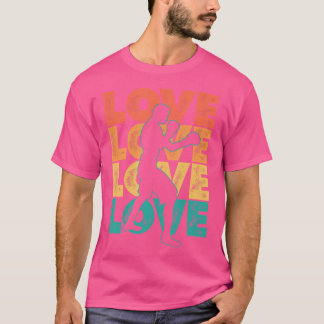 Retro I Boxing Theme Graphic Design Boxer i Kärlek T Shirt