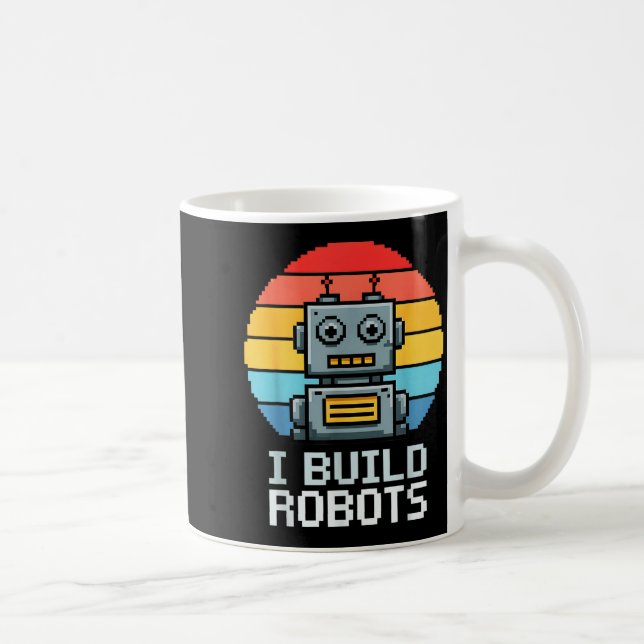 Retro I Build Robots Robotics Engineering Ai Tech  Kaffemugg (Höger)