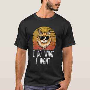 Retro I gör vad jag vill ha katt Maine Coon Cat Ma T Shirt