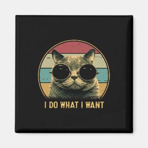 Retro I gör vad jag vill ha roligt Cat Lover Magnet