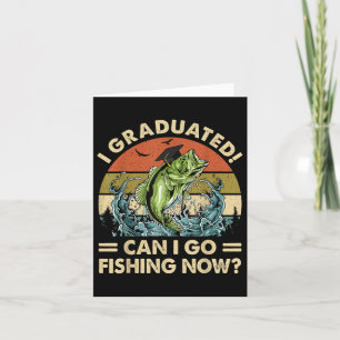 Retro I Graduated kan jag fiska nu Cute Gradua Kort