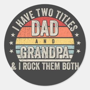 Retro I har två Titles Pappa och Grandpa Runt Klistermärke