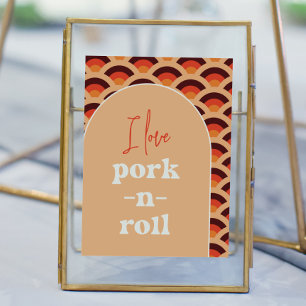 Retro I Kärlek Gris-N-Roll Bröllop-tecken Poster