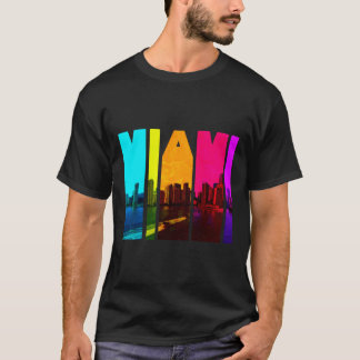 Retro I Kärlek Miami Floria Skyline T Shirt