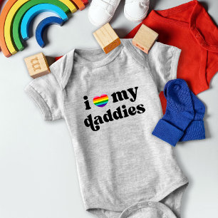 Retro I Kärlek Mina Daddies Baby Gay Pappor Rainbo T Shirt