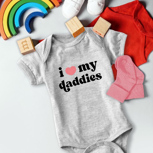 Retro I Kärlek Mina Daddies Baby Gay Pappor T Shirt (Skapare uppladdad)