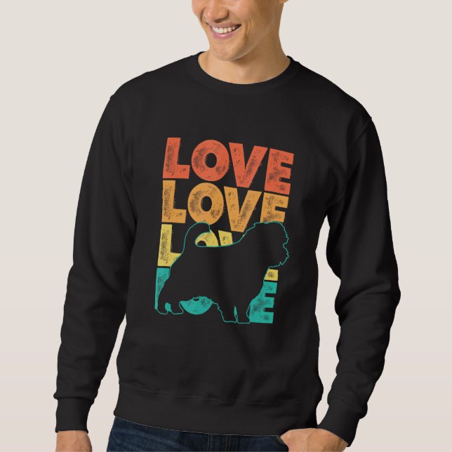 Retro I Kärlek My Norfolk Terrier Hund Tema Design Lång Ärmad Tröja (Framsida)