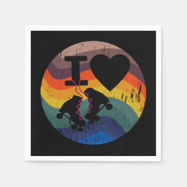 Retro I Kärlek Roller Sating Distress utseende Pappersservett