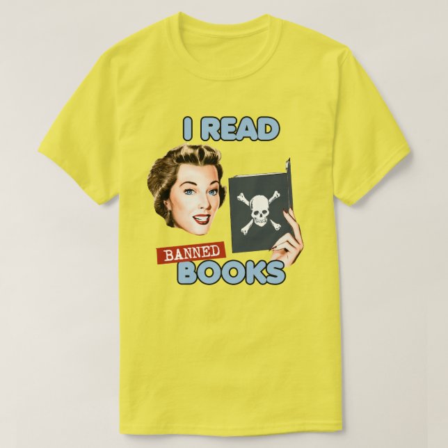 Retro I läste förbjuden bokar T Shirt (Design framsida)