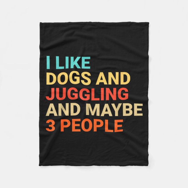Retro I Like Dogs And Juggling Lover Funny Juggler Fleecefilt (Framsidan)