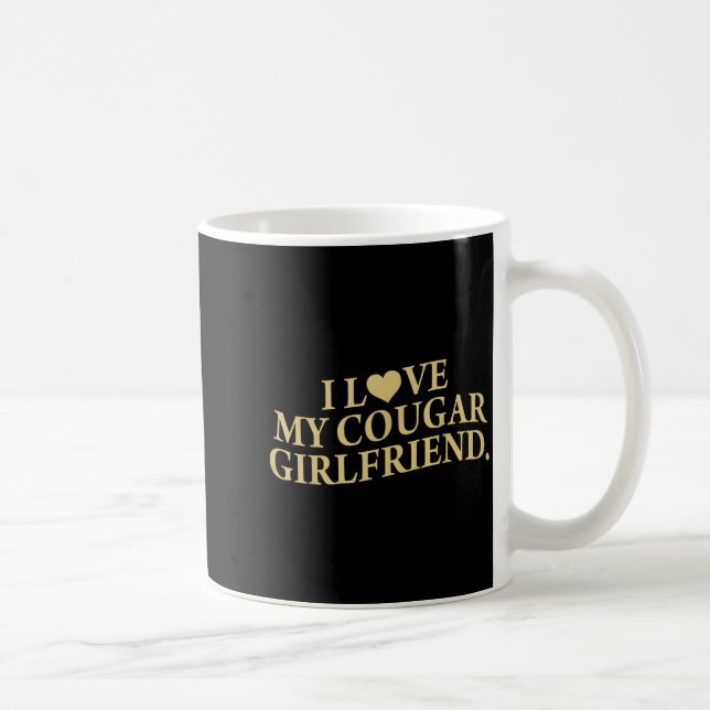Retro I Love My Cougar-girlfriend Funny Boyfriend  Kaffemugg (Höger)