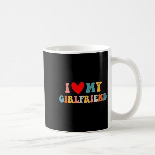 Retro I Love My Girlfriend I Heart My Girlfriend V Kaffemugg (Höger)