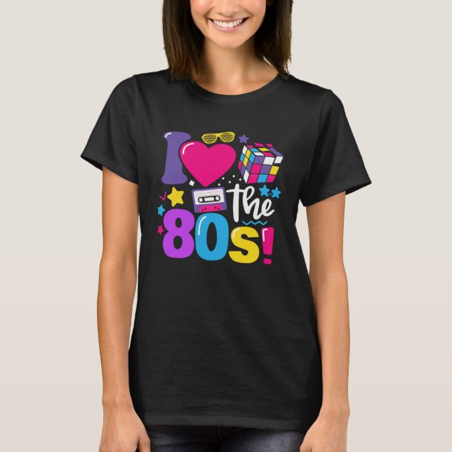 Retro I Love The 80 s Cassette Tape 80s Men Women T Shirt (Framsida)