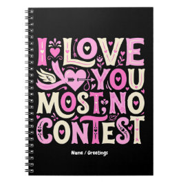 Retro I Love You Most No Contest Pink Cream  Anteckningsbok