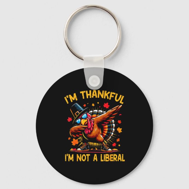 Retro I’m Thankful I’m Not A Liberal Funny Thanksg Nyckelring (Framsida)