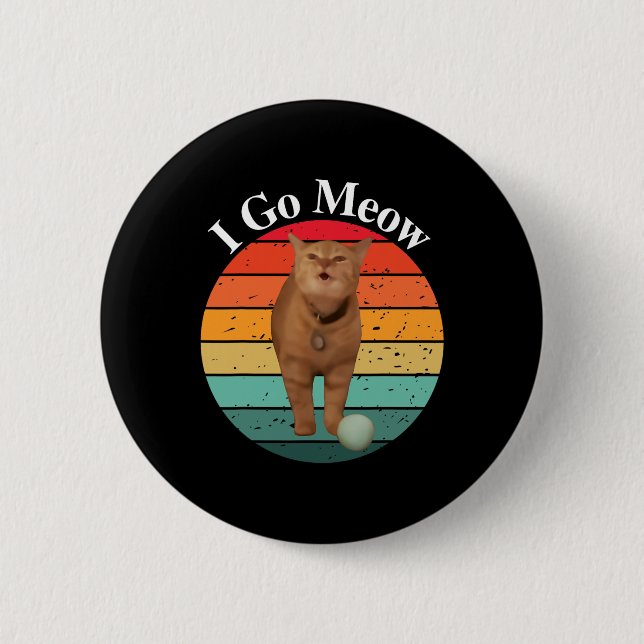 Retro I Meow Funny Cat Singing Meme Knapp (Framsida)