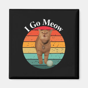 Retro I Meow Funny Cat Singing Meme Magnet