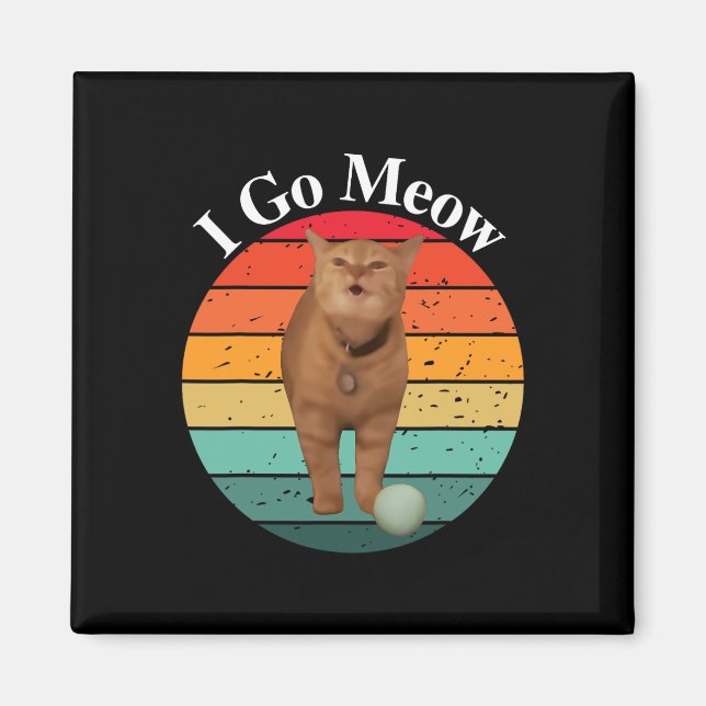 Retro I Meow Funny Cat Singing Meme Magnet (Framsidan)