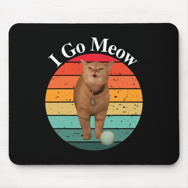 Retro I Meow Funny Cat Singing Meme Musmatta (Framsidan)