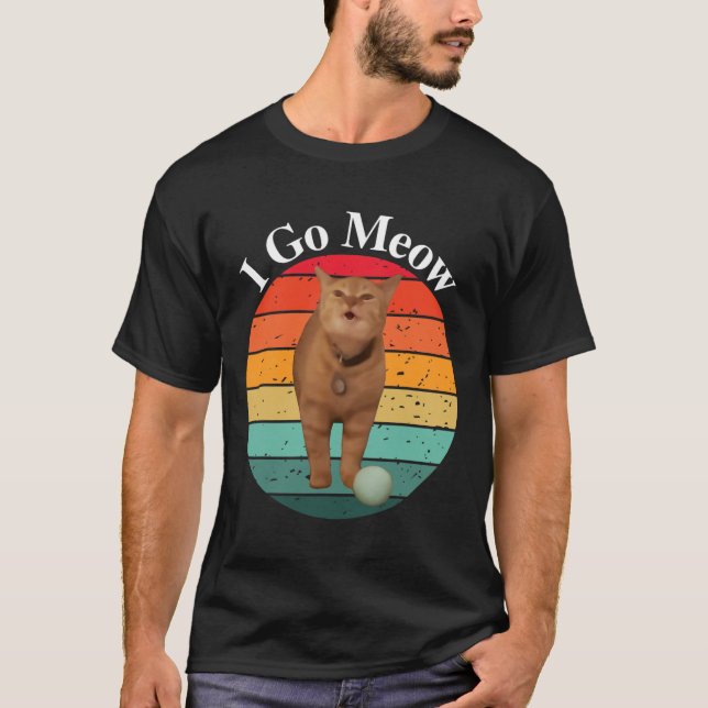 Retro I Meow Funny Cat Singing Meme T Shirt (Framsida)