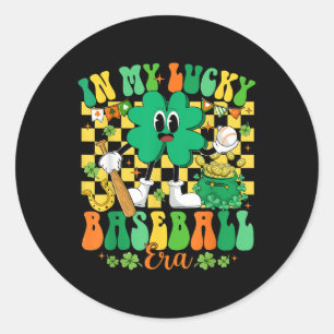 Retro i min Lucky Baseball Era St-dagsbas Runt Klistermärke