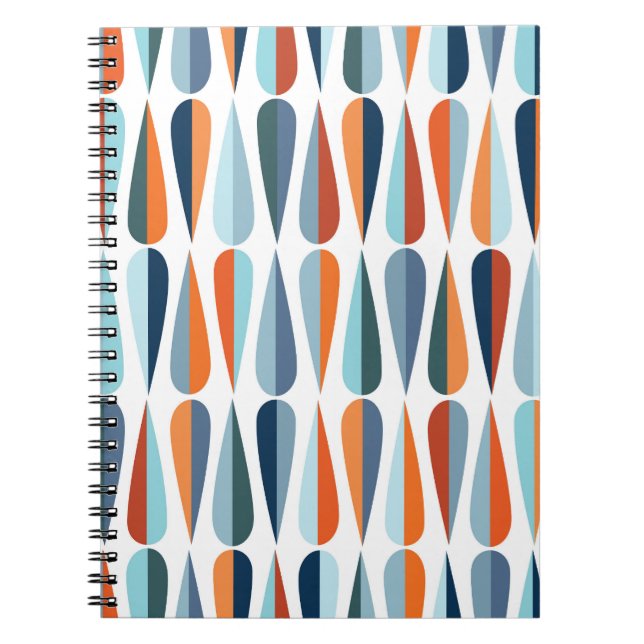 Retro i mitten av århundradet, droppar i mönster. anteckningsbok (Framsidan)