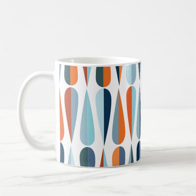 Retro i mitten av århundradet, droppar i mönster. kaffemugg (Vänster)