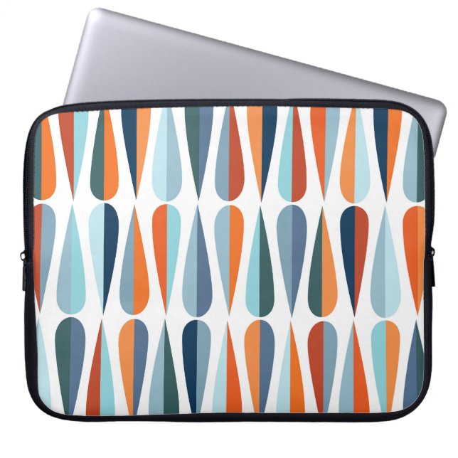 Retro i mitten av århundradet, droppar i mönster. laptop fodral (Framsidan)