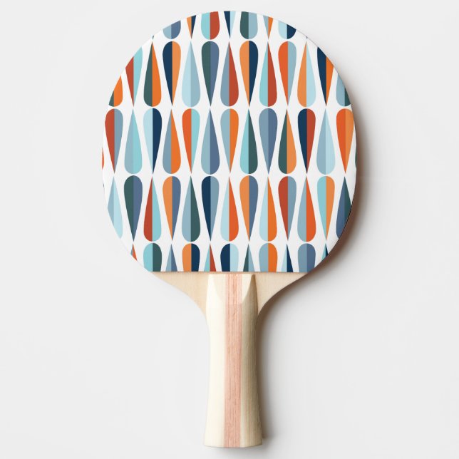Retro i mitten av århundradet, droppar i mönster. pingisracket (Framsidan)