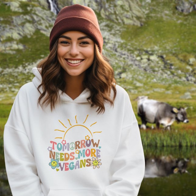 Retro i morgon behöver fler veganer, Trendig Flowe T Shirt (Skapare uppladdad)
