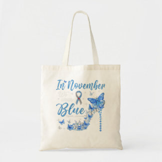 Retro I november Bäror vi medvetenhet om blå diabe Tygkasse