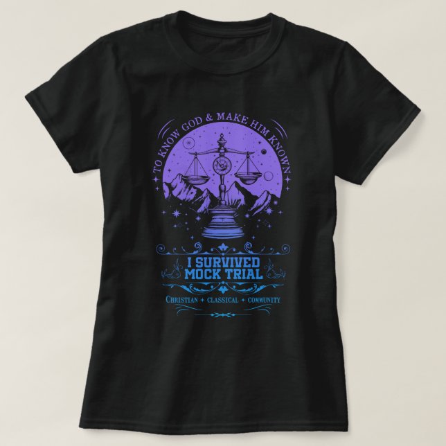 Retro I Överlevde Mock Trial CC Homeschool T Shirt (Design framsida)