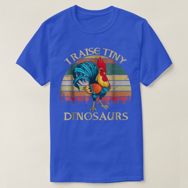 Retro I Raise Tiny Dinosaur Poultry Farmer Chicken T Shirt (Design framsida)