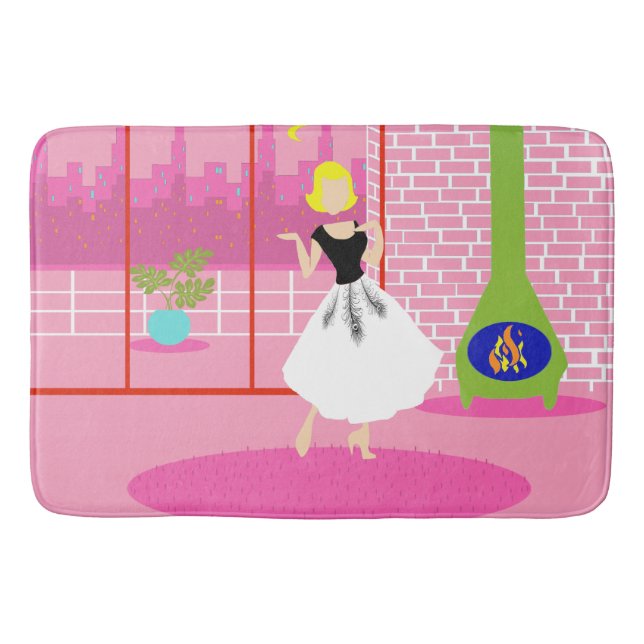 Retro i Rosa badmatt Badrumsmatta (Framsidan)