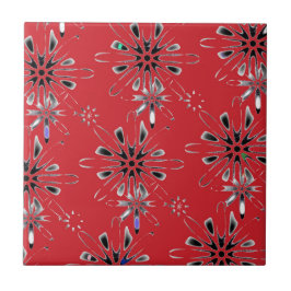 Retro i rött kakelplatta