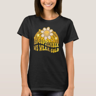 Retro i september Bära Guld Rainbow Boho Flowe T Shirt